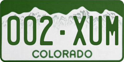 CO license plate 002XUM