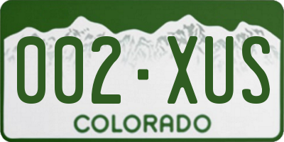 CO license plate 002XUS