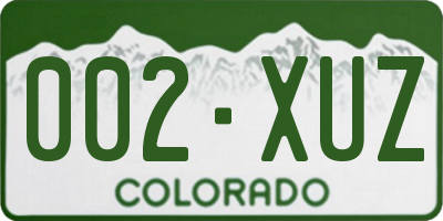 CO license plate 002XUZ
