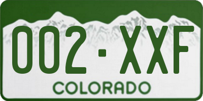 CO license plate 002XXF