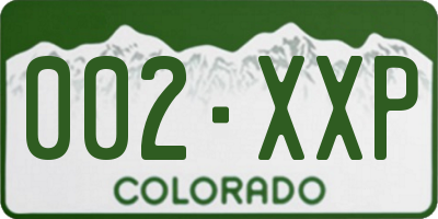 CO license plate 002XXP