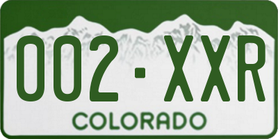 CO license plate 002XXR