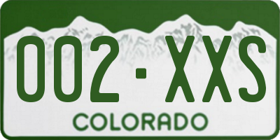 CO license plate 002XXS