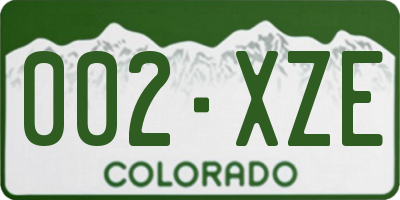 CO license plate 002XZE