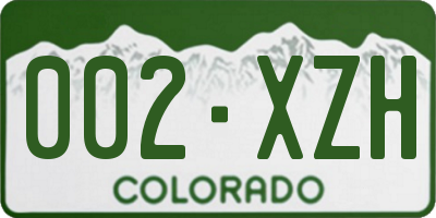 CO license plate 002XZH