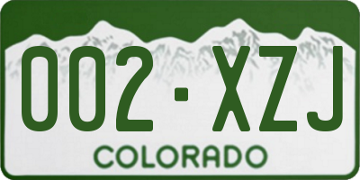 CO license plate 002XZJ