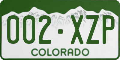 CO license plate 002XZP