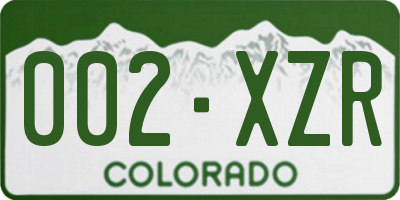 CO license plate 002XZR