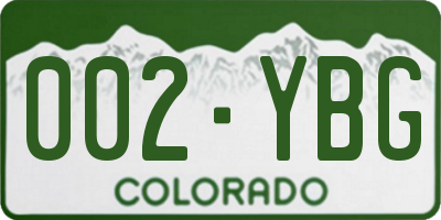 CO license plate 002YBG