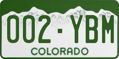 CO license plate 002YBM