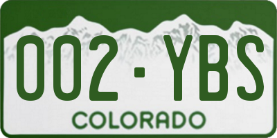 CO license plate 002YBS