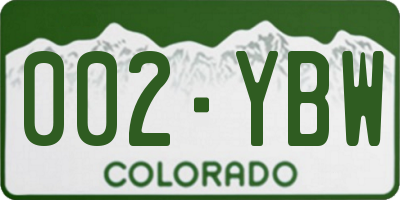 CO license plate 002YBW
