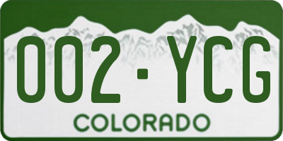 CO license plate 002YCG