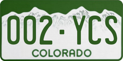 CO license plate 002YCS