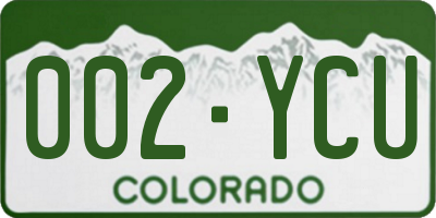 CO license plate 002YCU