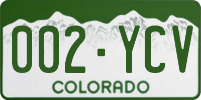 CO license plate 002YCV