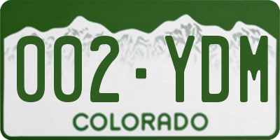 CO license plate 002YDM