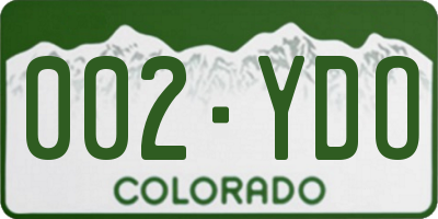 CO license plate 002YDO