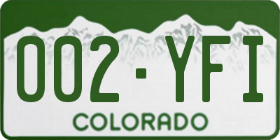 CO license plate 002YFI