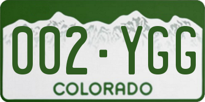 CO license plate 002YGG