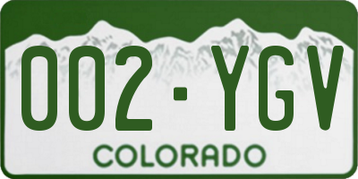 CO license plate 002YGV