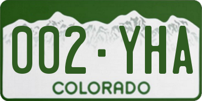 CO license plate 002YHA