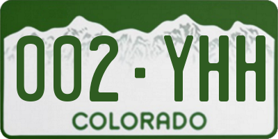 CO license plate 002YHH