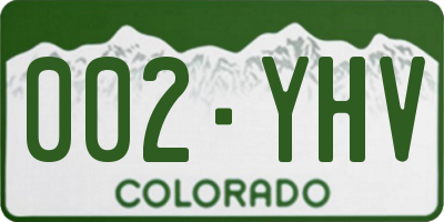 CO license plate 002YHV