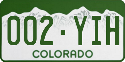 CO license plate 002YIH