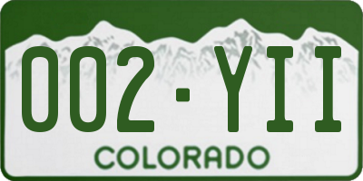 CO license plate 002YII