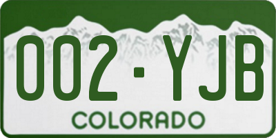 CO license plate 002YJB