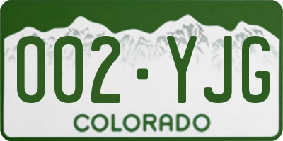 CO license plate 002YJG