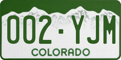 CO license plate 002YJM