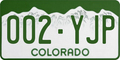 CO license plate 002YJP