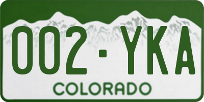 CO license plate 002YKA