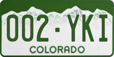 CO license plate 002YKI