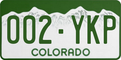 CO license plate 002YKP