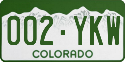 CO license plate 002YKW