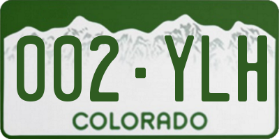 CO license plate 002YLH