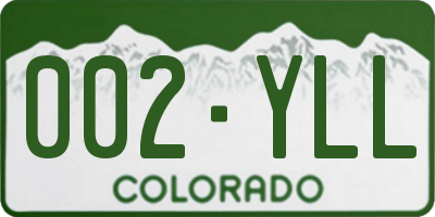 CO license plate 002YLL