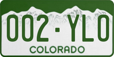 CO license plate 002YLO