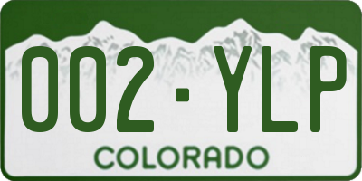 CO license plate 002YLP