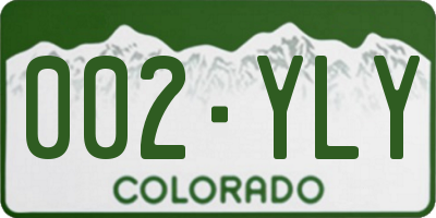 CO license plate 002YLY