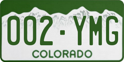 CO license plate 002YMG