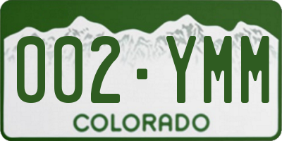 CO license plate 002YMM