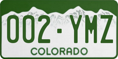 CO license plate 002YMZ
