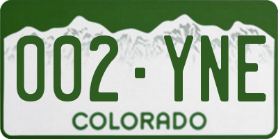 CO license plate 002YNE