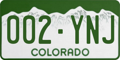 CO license plate 002YNJ