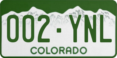 CO license plate 002YNL