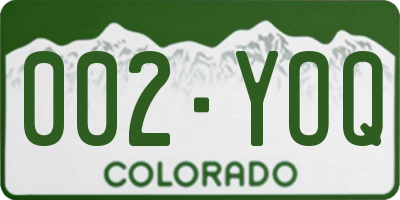 CO license plate 002YOQ